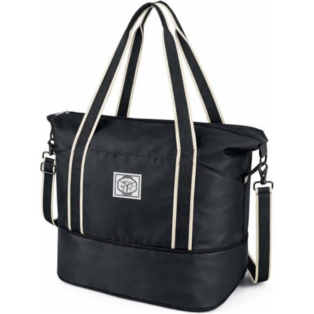 Travel Duffel Bag Waterproof Weekender Overnight Carry On Gym Luggage Black
